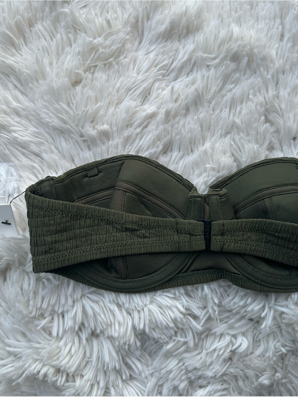 DKNY Strapless/Straps Olive Green swim top - Picture 3 of 5